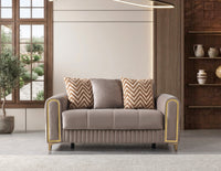 Sandra Coffee Velvet Loveseat 64.5