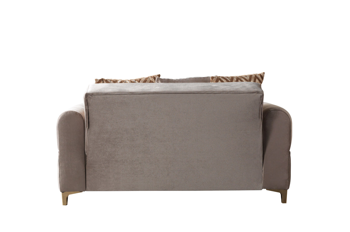 Sandra Coffee Velvet Loveseat 64.5"
