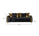 Florence Black Velvet Sofabed 88"