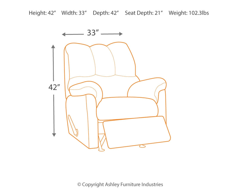 Darcy Cobblestone Recliner - 7500525
