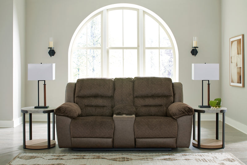 Dorman Chocolate Reclining Loveseat with Console - 9460894