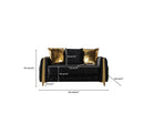 Florence Black Velvet Loveseat 64.5"