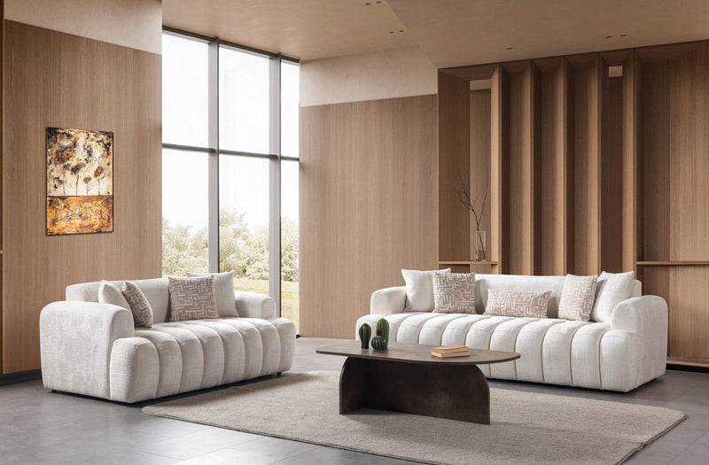 Yulia Ivory Boucle Sofa & Loveseat