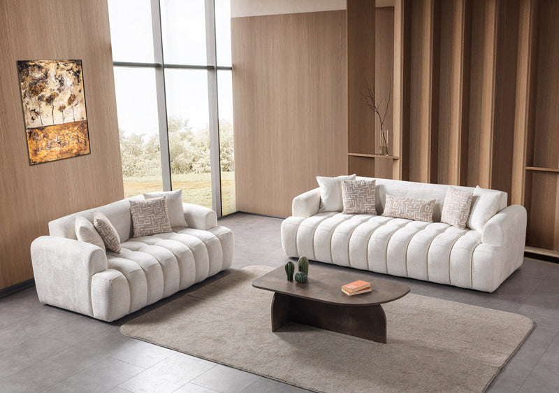 Yulia Ivory Boucle Sofa & Loveseat
