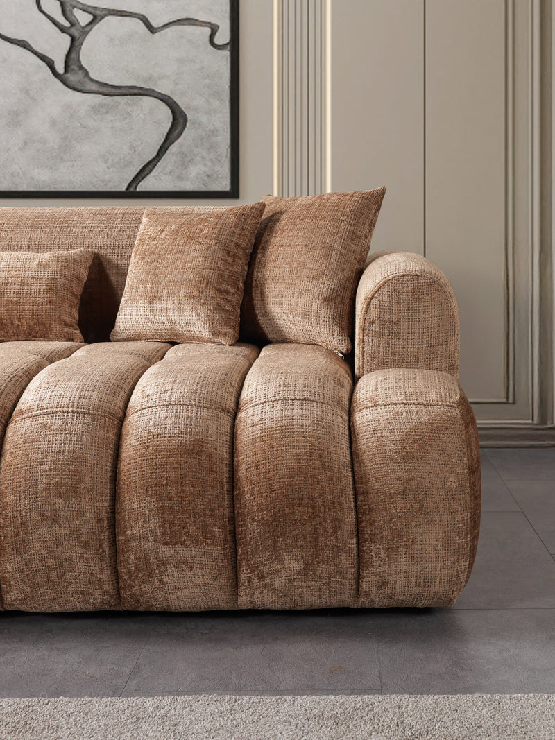 Yulia Coffee Boucle Sofa & Loveseat