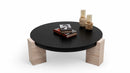 674 Black-Travertine Coffee with End Table
