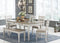 Skempton Dining Table and 4 Chairs and Bench in White/Light Brown - PKG008915