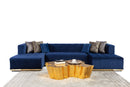 Elisha Navy Velvet Double Chaise 140" Sectional[ETA: 12/15]