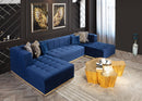 Elisha Navy Velvet Double Chaise 140" Sectional[ETA: 12/15]