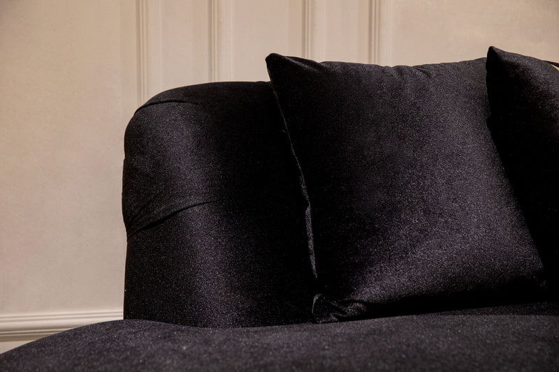 Ella Black Velvet Curved Sectional