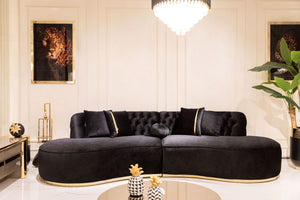 Ella Black Velvet Curved 130