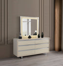 Viola Cream High Gloss Lacquer 4 pc Queen Bedroom Set