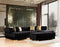 Ariana Black Velvet Rectangle Ottoman [ETA: 3/15]