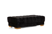 Ariana Black Velvet Rectangle Ottoman