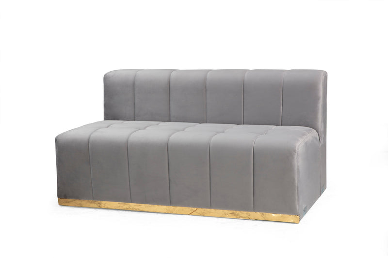 Elisha Gray Velvet Double Chaise Sectional