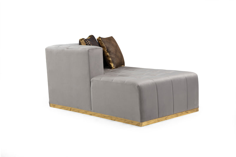 Elisha Gray Velvet Double Chaise Sectional