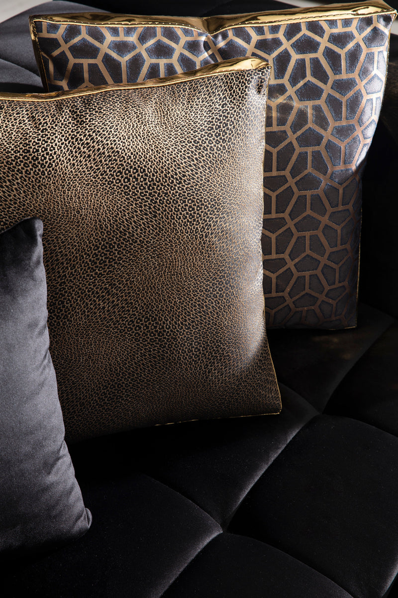 Elisha Black Velvet Double Chaise 140" Sectional [ETA: 4/30]