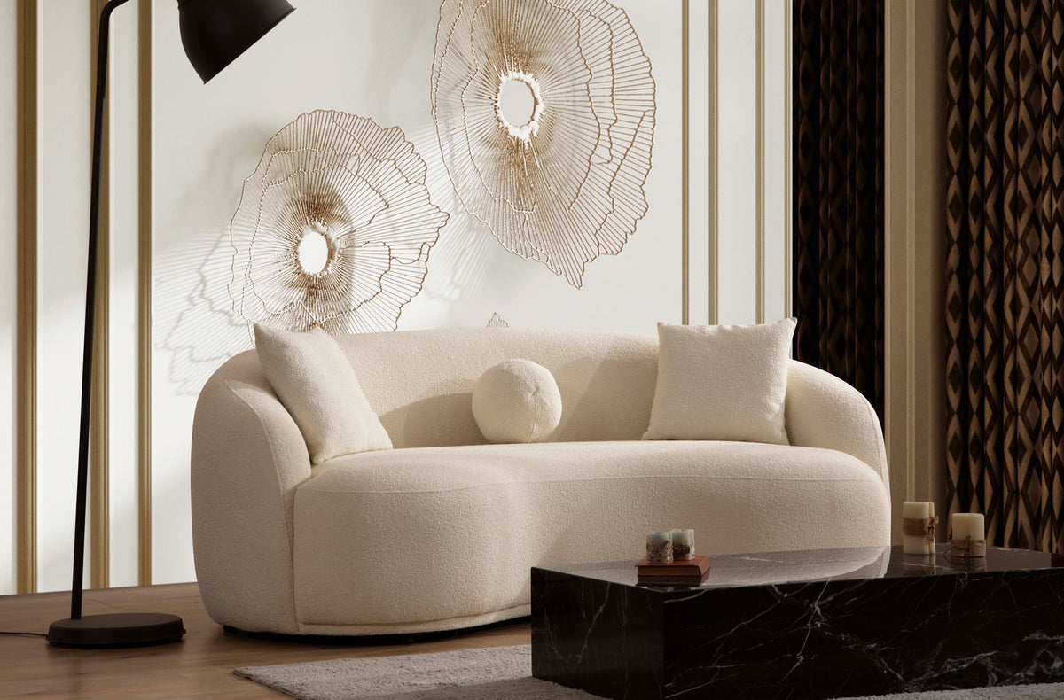 Bonita Ivory Boucle Loveseat 81" [ETA: 10/10]