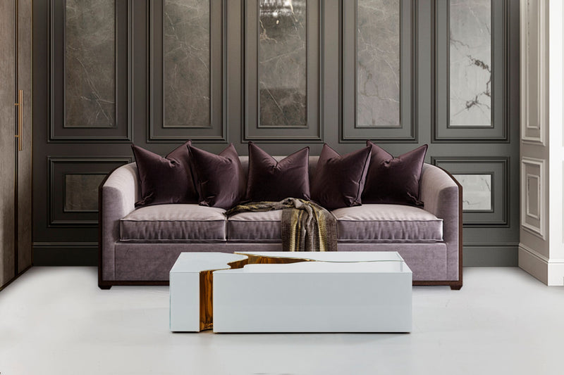 Dream Glass WhiteGold 3-Piece Coffee Table