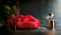 Lips Red Velvet Loveseat