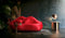 Lips Red Velvet Loveseat 81"