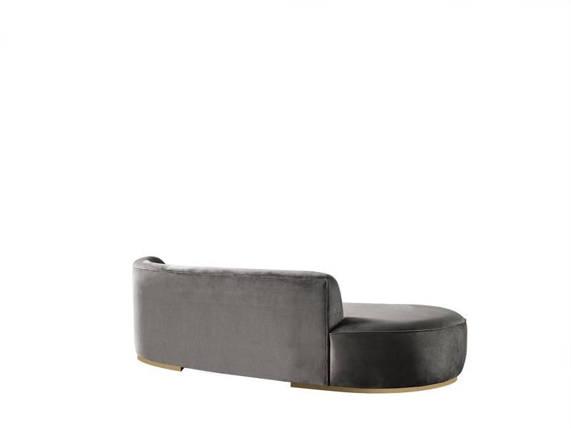 Ella Gray Velvet Chaise Lounge