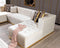 Elisha Ivory Velvet Double Chaise 140" Sectional