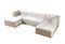 Elisha Ivory Velvet Double Chaise Sectional