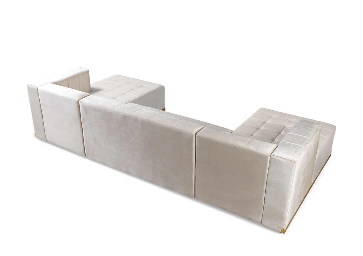 Elisha Ivory Velvet Double Chaise 130" Sectional [ETA: 10/10]
