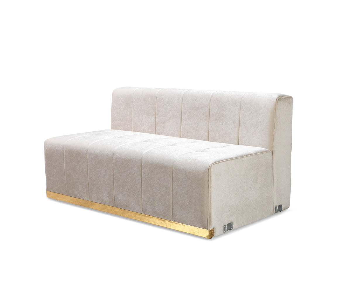 Elisha Ivory Velvet Double Chaise 130" Sectional [ETA: 10/10]
