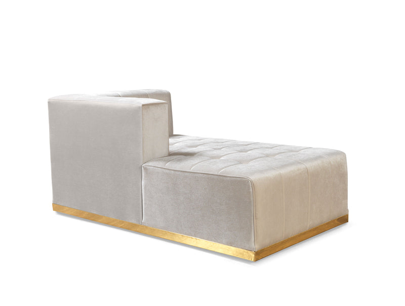 Elisha Ivory Velvet Double Chaise Sectional