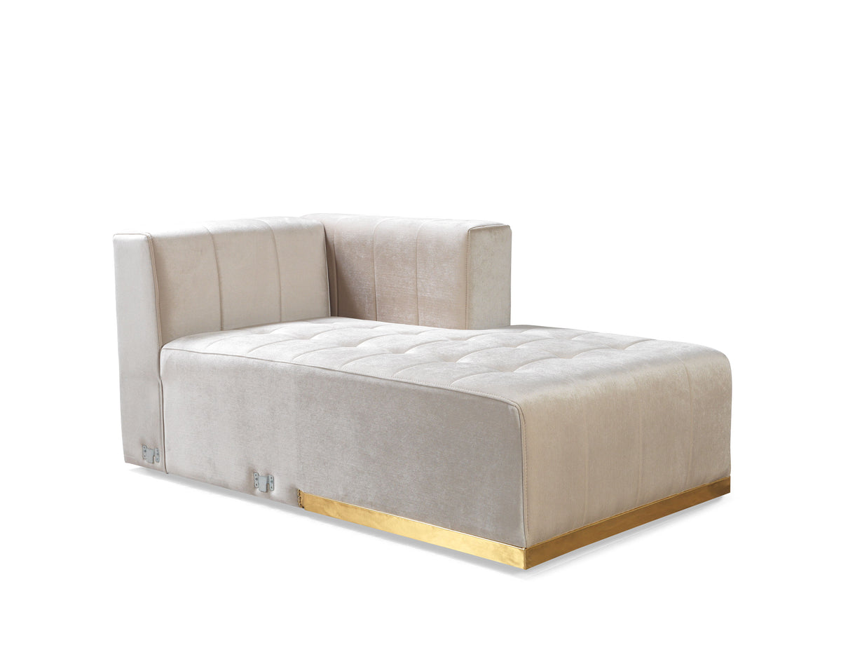 Elisha Ivory Velvet Double Chaise 130" Sectional [ETA: 10/10]