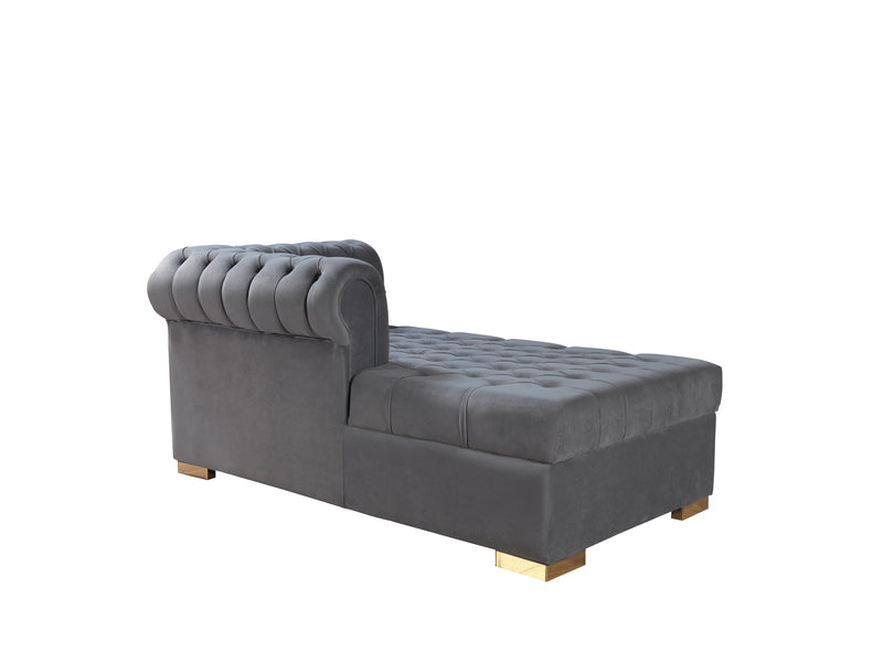 Lauren Gray Velvet Double Chaise Sectional