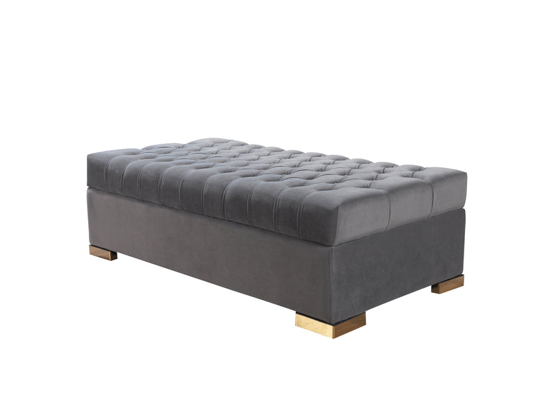 Lauren Gray Velvet Double Chaise Sectional