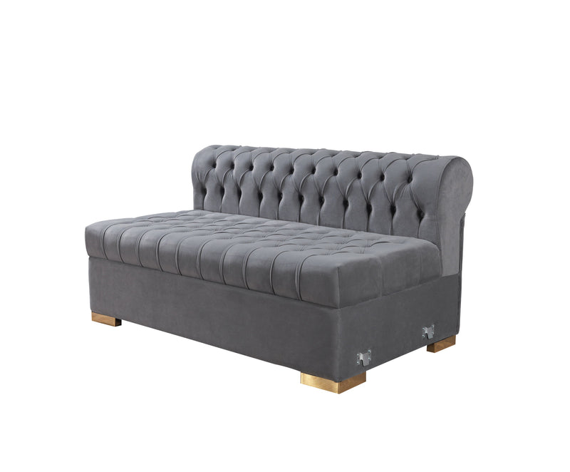 Lauren Gray Velvet Double Chaise Sectional