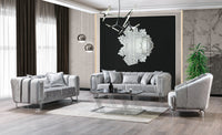 Santana Silver Velvet Sofa 89