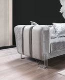 Santana Silver Velvet Sofa
