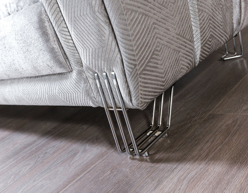 Santana Silver Velvet Sofa