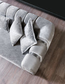 Santana Silver Velvet Sofa
