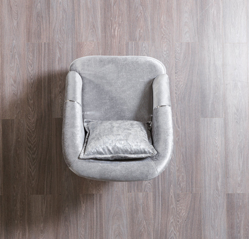 Santana Silver Velvet Chair