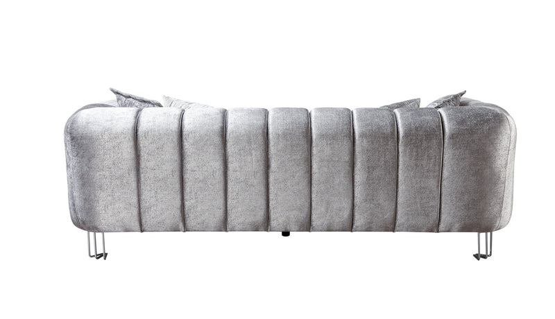 Santana Silver Velvet Sofa