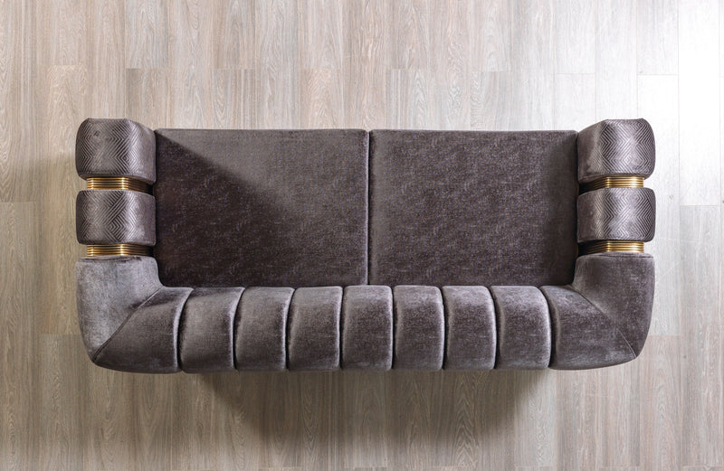 Santana Smoke Velvet Sofa 89" & Loveseat 69"