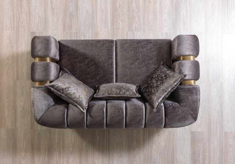 Santana Smoke Velvet Sofa 89" & Loveseat 69"