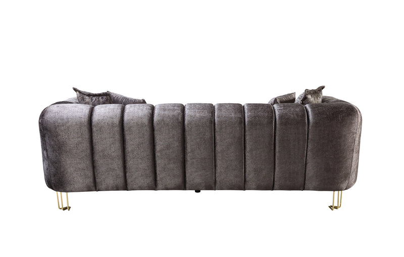 Santana Smoke Velvet Sofa 89" & Loveseat 69"