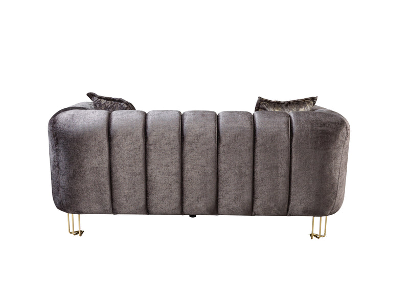 Santana Smoke Velvet Sofa 89" & Loveseat 69"