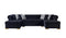 Lauren Black Velvet Double Chaise 136" Sectional