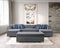Lauren Gray Velvet Double Chaise 136" Sectional