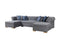 Lauren Gray Velvet Double Chaise Sectional