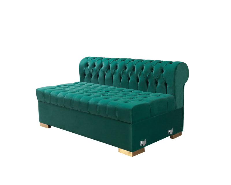 Lauren Green Velvet Double Chaise Sectional