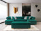 Lauren Green Velvet Double Chaise Sectional